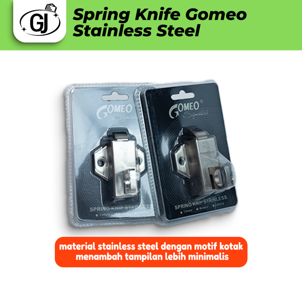 Gomeo Spring Knife Pisau Lipat Otomatis Stainless Steel Tajam