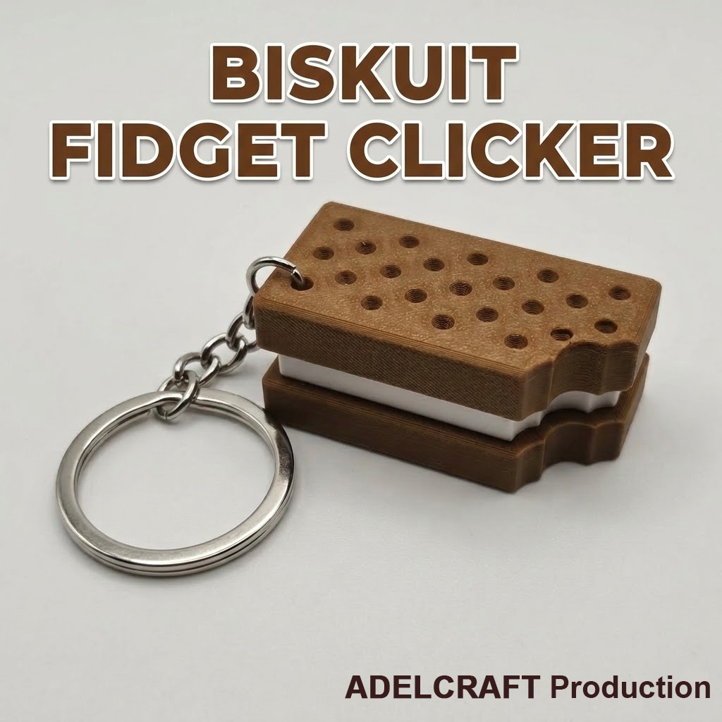 KTMSTORE Biskuit Clicker Fidget Gantungan Kunci Mechanical Keyboard Keycap Biscuit 3D ASMR Clicky