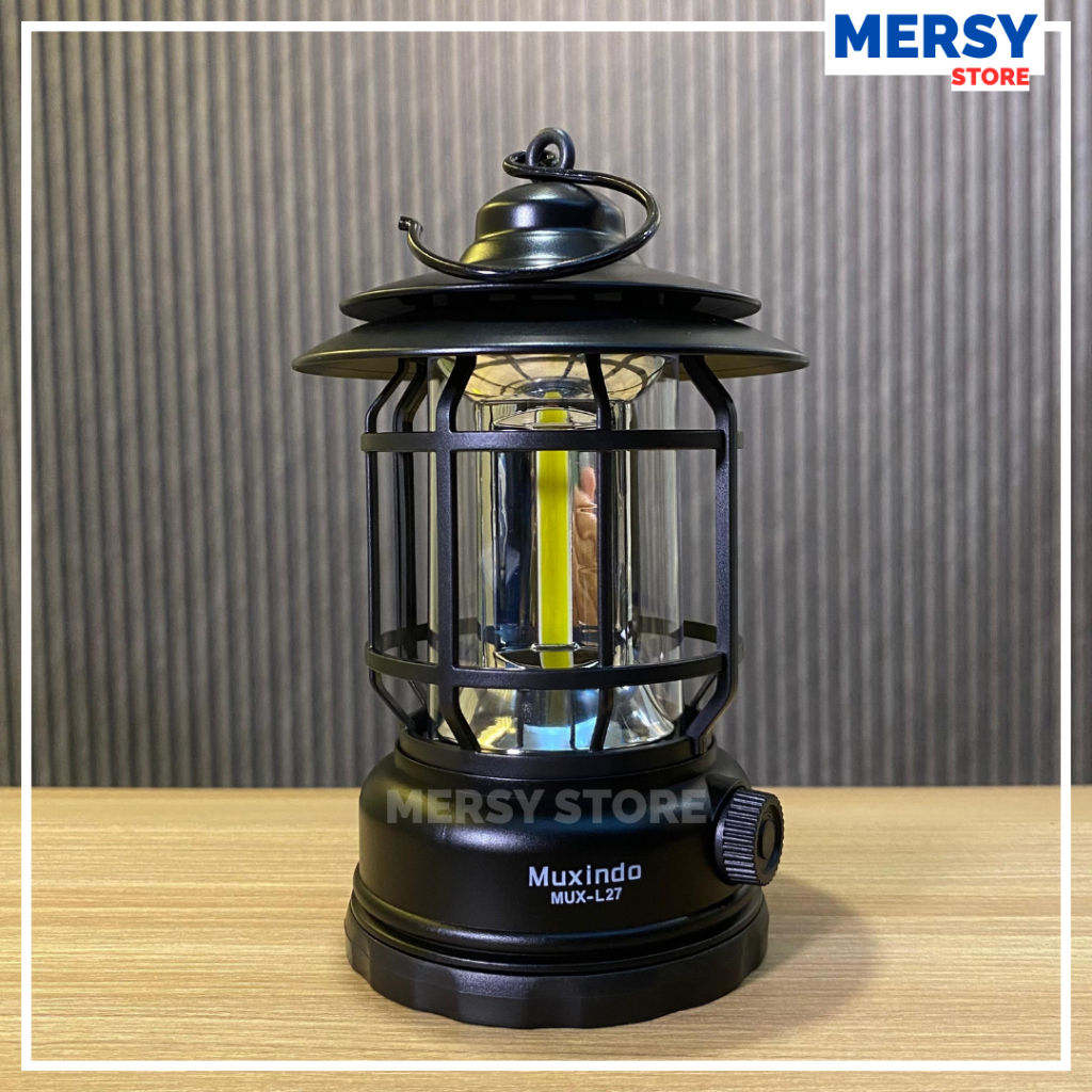 Lampu Camping Muxindo MUX-L27 Lentera Camping Retro Portable LED Rechargeable - Lampu Tenda Emergenc