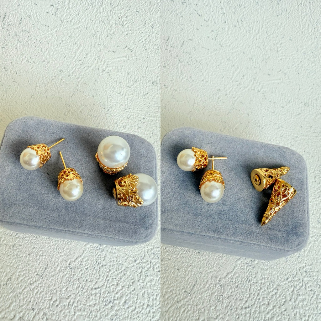 subeng alpaka mutiara cerorot / anting bali