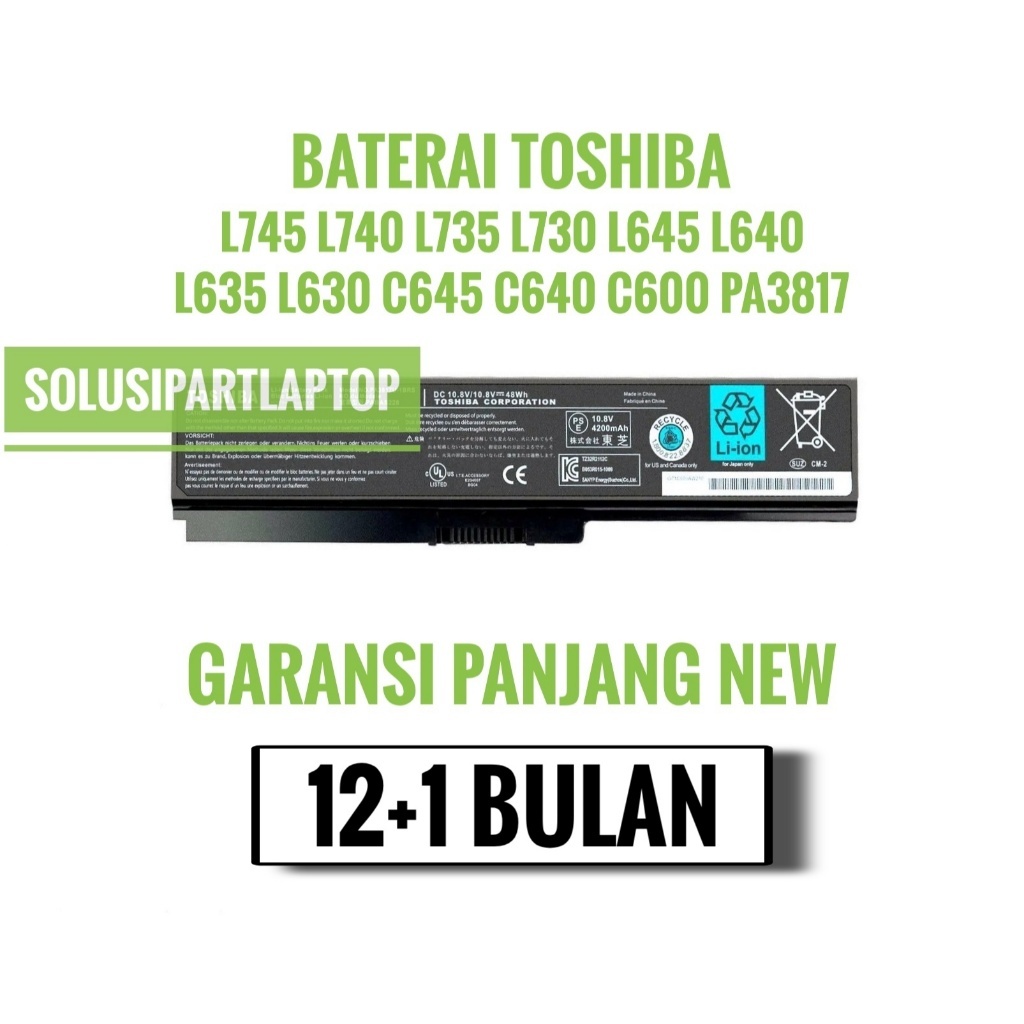 BATERAI Laptop Toshiba Satellite L745 L740 L735 L730 PA3817