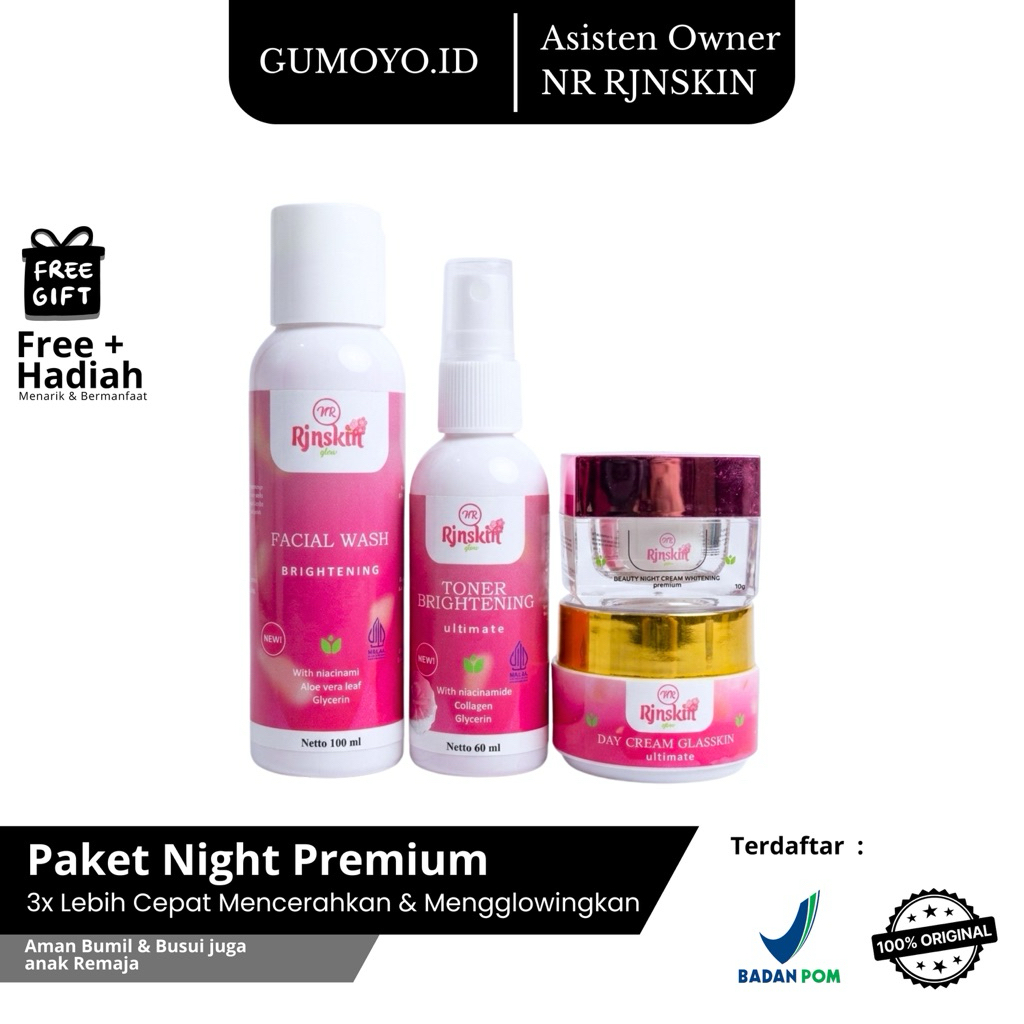 PAKET NR GLOW RJNSKIN PREMIUM 2X LEBIH CEPAT PROSESNYA DARI CREAM YG LAIN