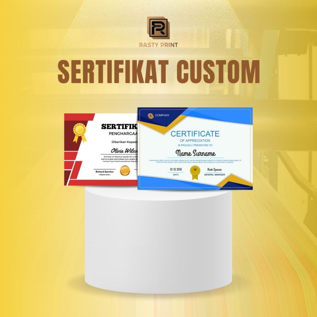 SERTIFIKAT | SERTIFIKAT CUSTOM | PIAGAM | PENGHARGAAN | SERTiFIKAT MURAH
