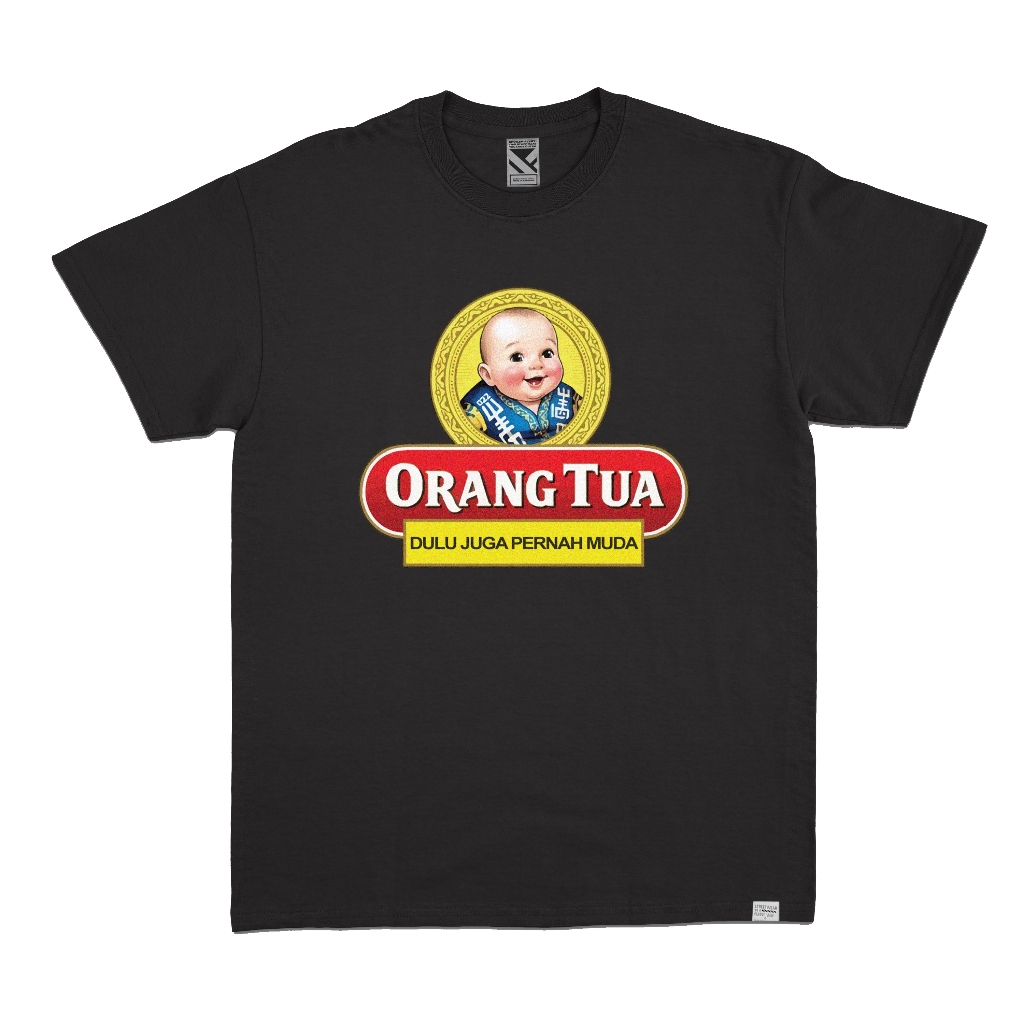 ZeroTwentyTwo Kaos Orang Tua Black | T-Shirt Lucu Parodi Plesetan OrangTua Arak Pria Wanita HItam