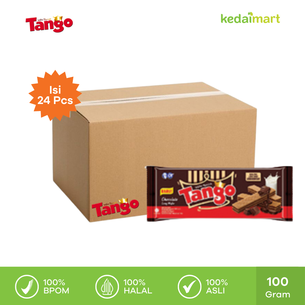 Tango Wafer Cokelat 100 Gram Dus Isi 24