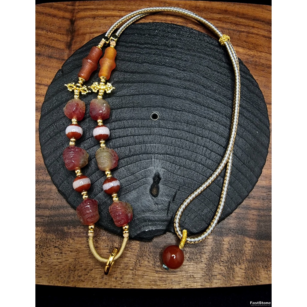 Kalung Liontin Pendant Amulet Ice Black Dewa Jambhala Agate High Quality 40-70cm 11mm J257