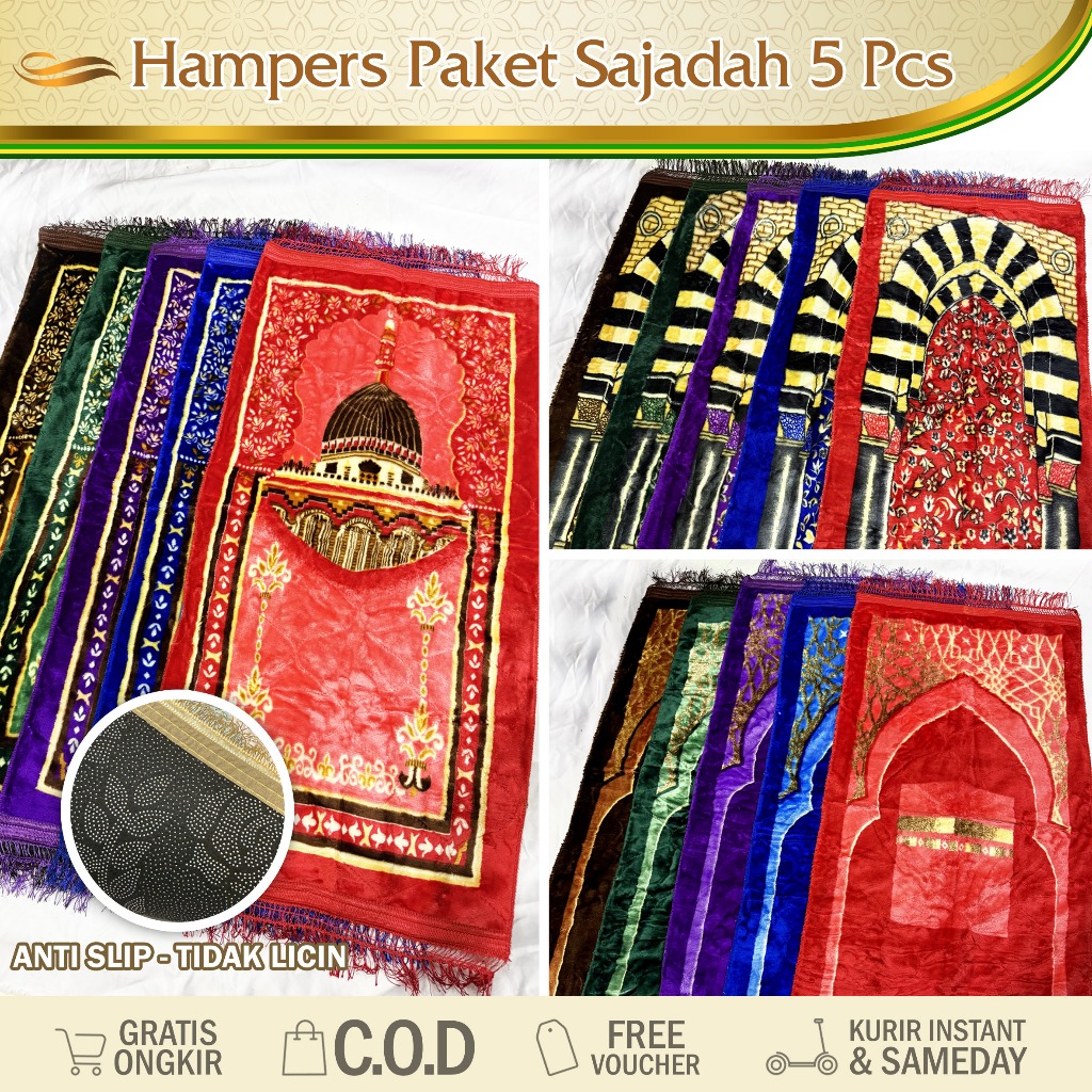 Paket Hampers Lebaran Sajadah Isi 5 Sajadah Dewasa Al Jeddah Hadiah THR Ramadan Idul Fitri Ied Mubar