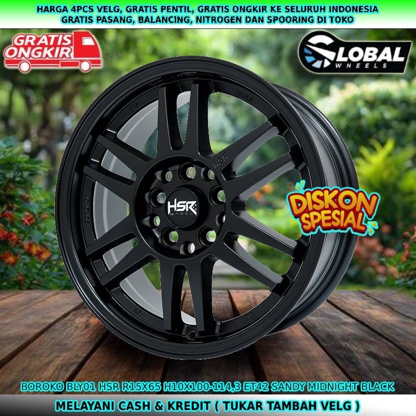 Velg R15 kuat untuk muatan| velg mobil Grandmax| Ertiga| L300| APV| dll velg hsr bly01 R15