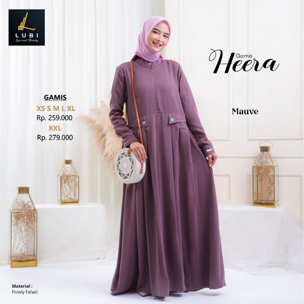lubi dress heera mouve gamis mouve
