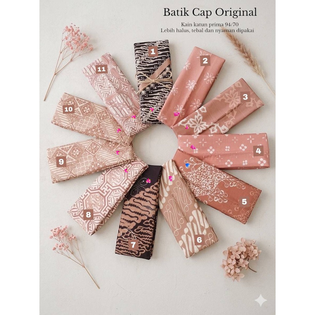AKSARA - Kain batik cap coksu warna coklat susu series batik katun halus