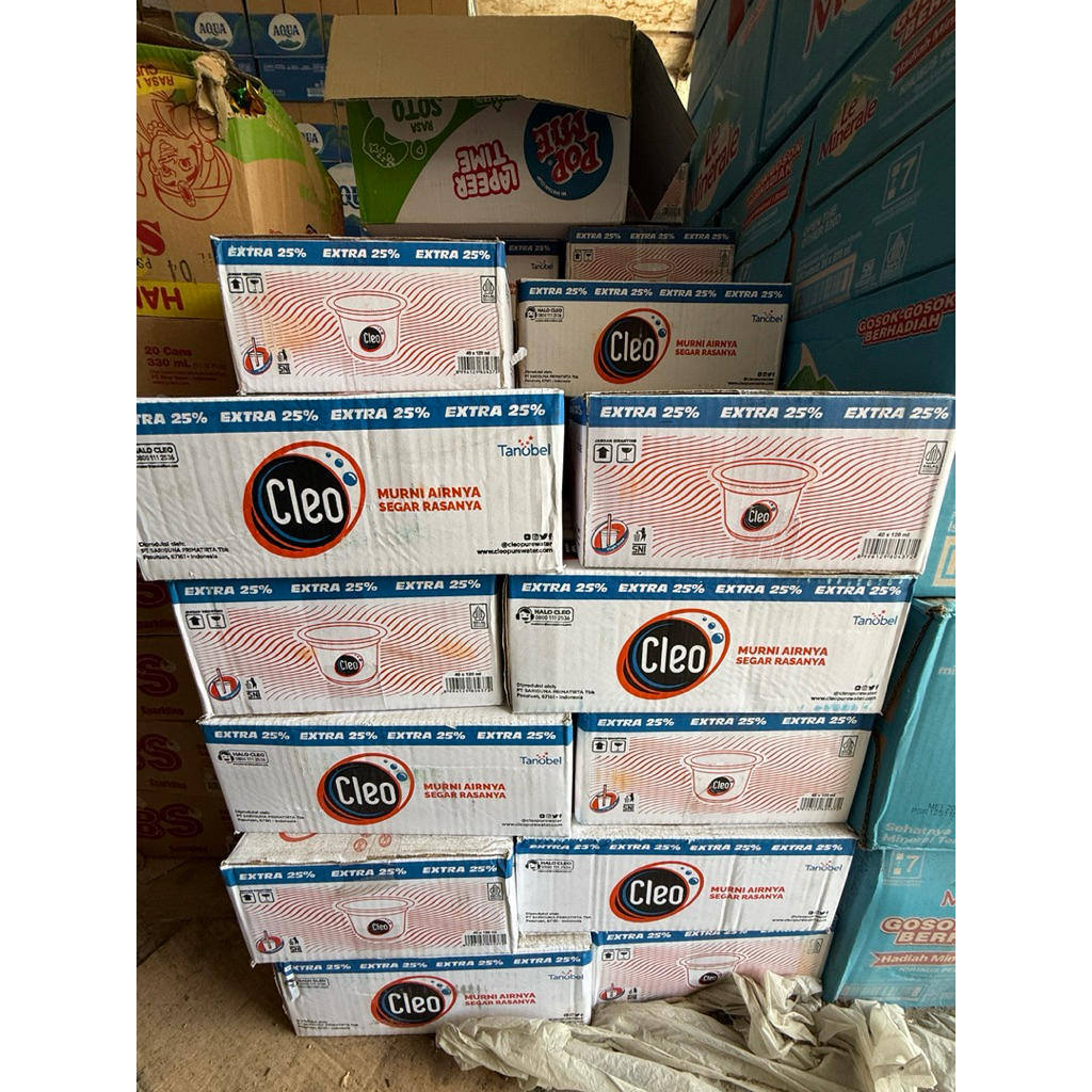 Cleo Air Mineral Gelas 120 ml 1 Dus Isi 40 Cup Air Mineral Cleo Cup Air Minum Kemasan Gelas Cleo