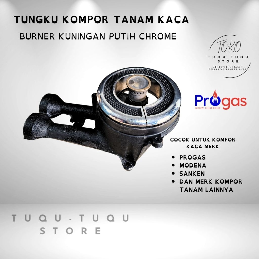 TUNGKU CEROBONG KOMPOR TANAM KACA / TUNGKU COR TANAM SANKEN PROGAS / KOMPOR GAS 2 TUNGKU