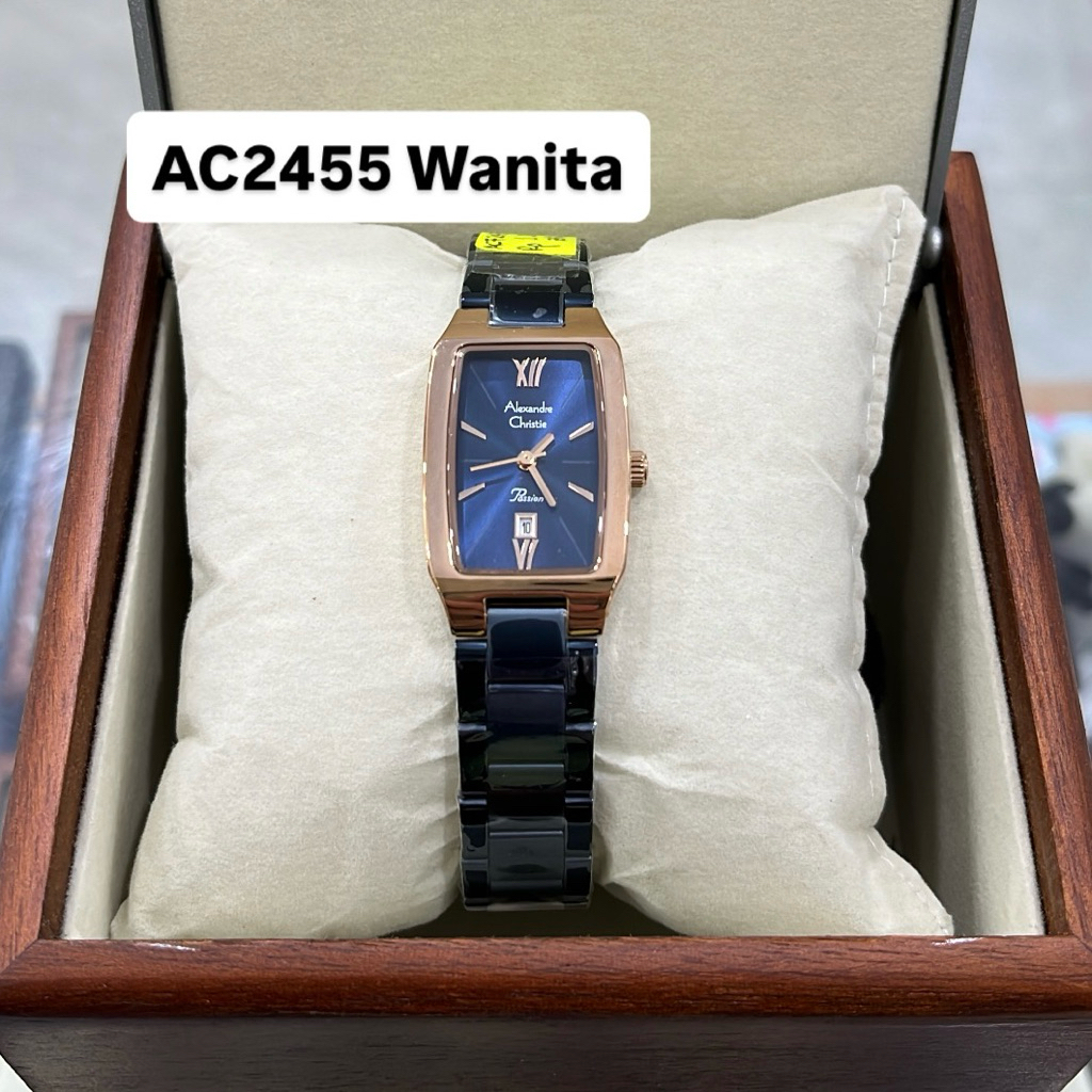 Jam Alexandre Christie AC 2455 Wanita Rosegold Biru