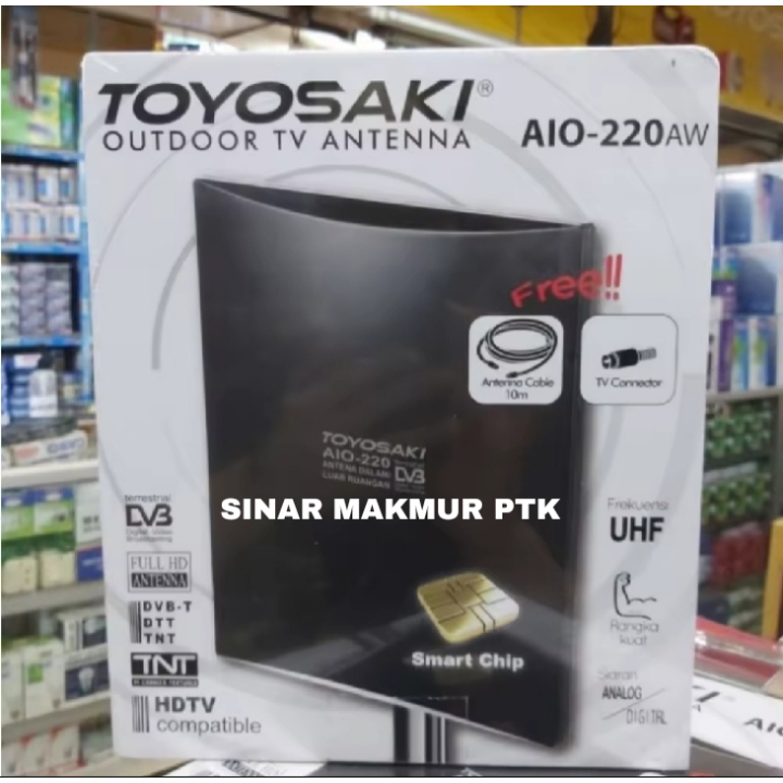 ANTENA TV DIGITAL UNTUK SET TOP BOX/ TOYOSAKI AIO-220 AW ANTENA TV DALAM DAN LUAR RUANGAN /ANTENA TV