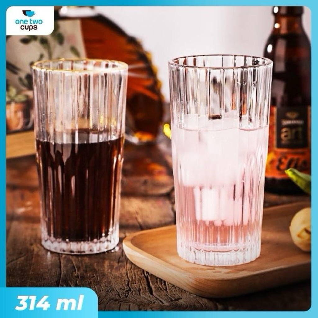 314ml Gelas Kaca Estetik - Premium Gelas Kaca Aesthetic - Elegan Gelas Kaca - Gelas Jumbo - Gelas Be