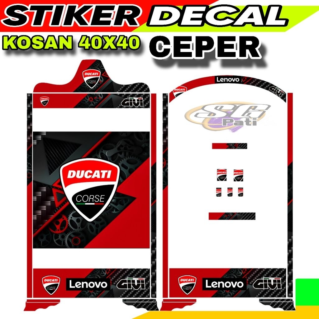 STIKER DECAL SANGKAR KOSAN CEPER UKURAN 40X40