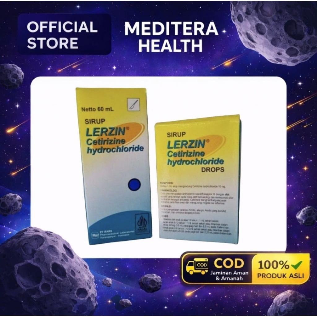 LERZIN DROP / LERZIN SIRUP ALERGI piler bersin rhinitis ANAK @ 1 BOTOL