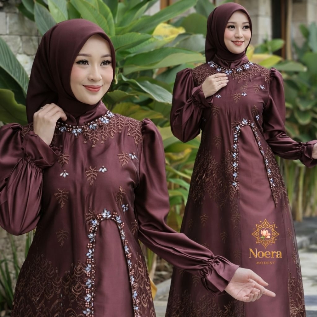 Gamis Wanita Bordir Premium Elegan – Gamis Muslimah Modern Dress Kondangan Pesta Terbaru