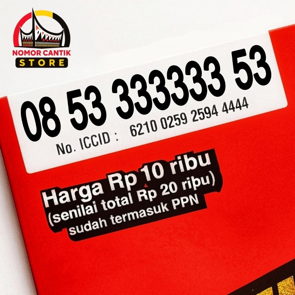 Kartu perdana Nomor Cantik Telkomsel kartu as 4 Varian Angka 0853 Sapta 3333333 3 53