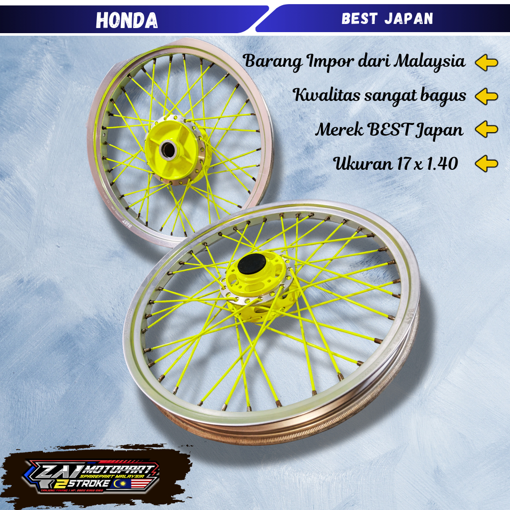 Velg Racing Best Japan Original 140 160 Ring 17 karisma kharisma Supra x 125 old Supra fit new Revo 