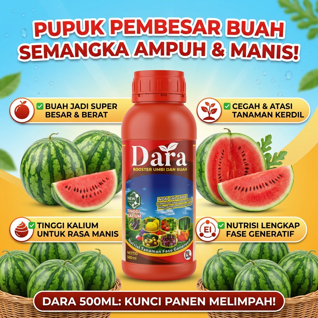 Pupuk Pembesar Buah Semangka Ampuh DARA 500ML Pupuk Booster Buah Semangka - Obat Pembesar Buah Seman