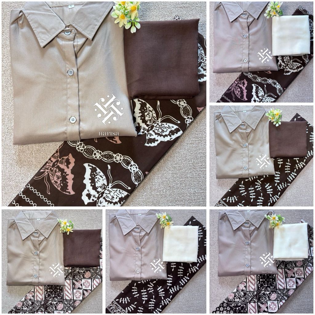 SETELAN BAJU SANTRI WANITA 3in1  ( baju + kerudung + sarung batik) NYAMAN DAN SOPAN