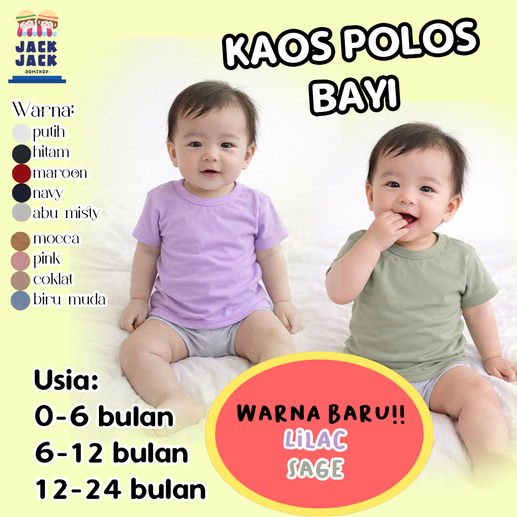 Kaos Polos Bayi SNI | Tee Shirt Anak Atasan Bayi