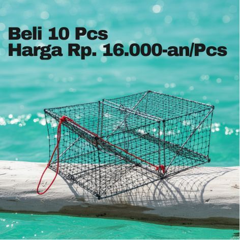 Paket 10 PCS Bubu Kepiting Rajungan Anti Karat Kuat Ukuran 42x28x16