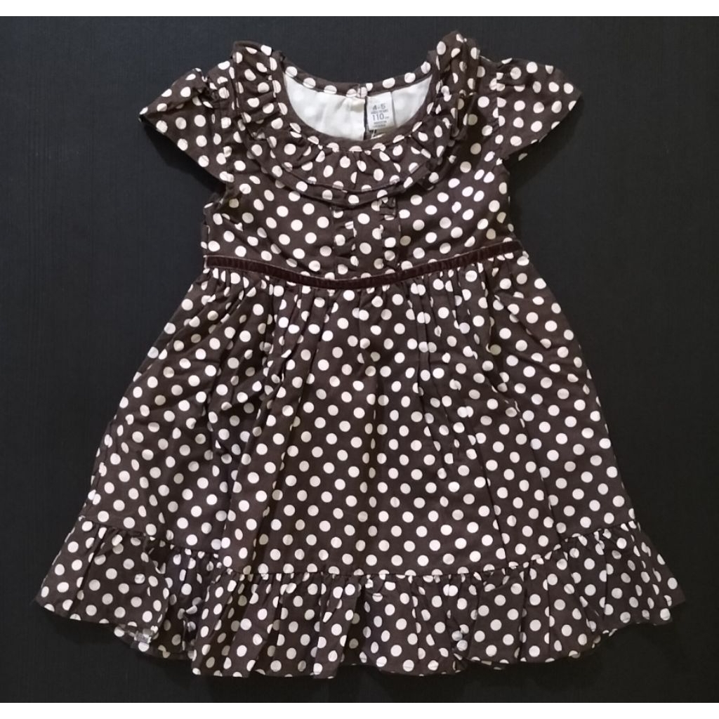 Dress anak brown polkadot (baru)