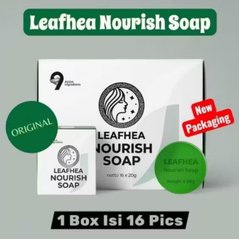 Sabun Leafhea Nourish Soap Asli Original 100% Bpom Halal 1 Box Isi 16 Pcs | Sabun Leafhea