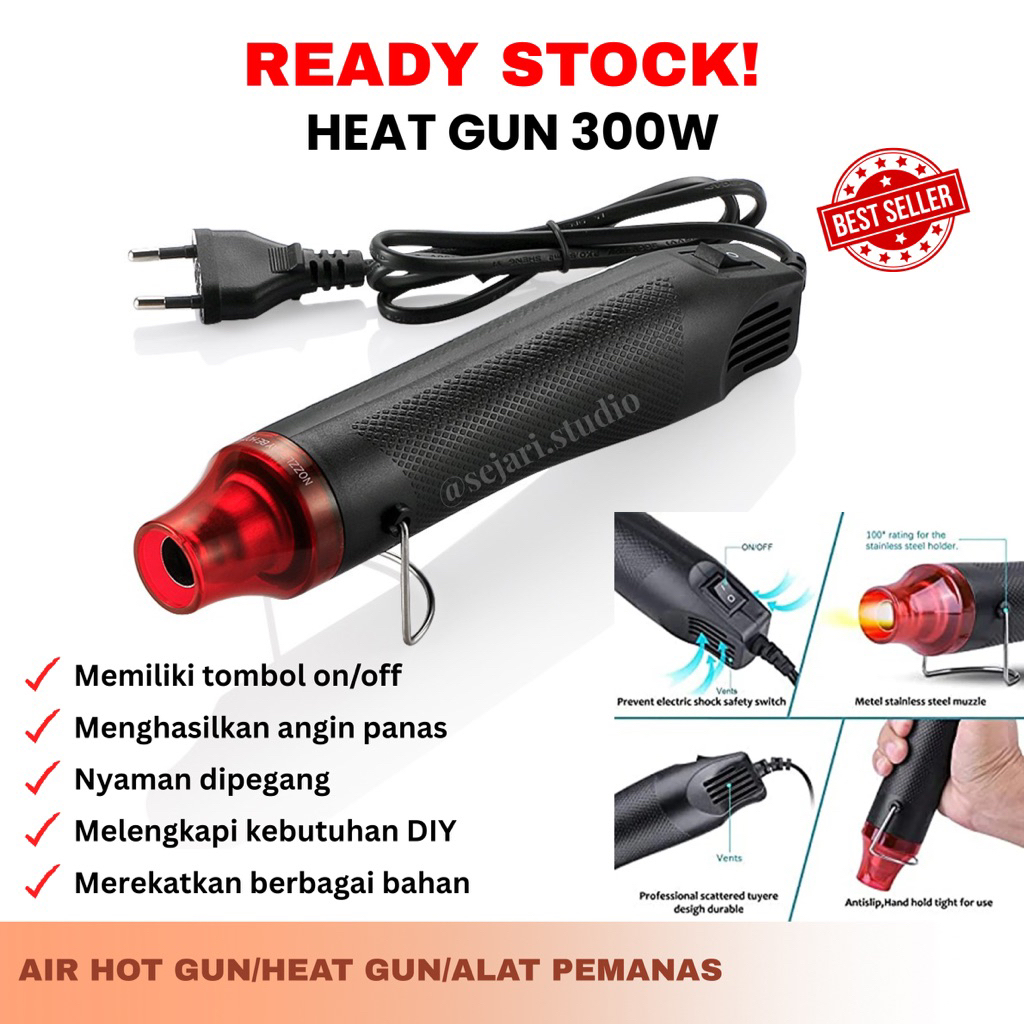 Heat Gun 300W Mini / Hot Air Gun / Alat Angin Panas / Mini Heat Gun DIY / Heat Gun Craft / Heat Gun 