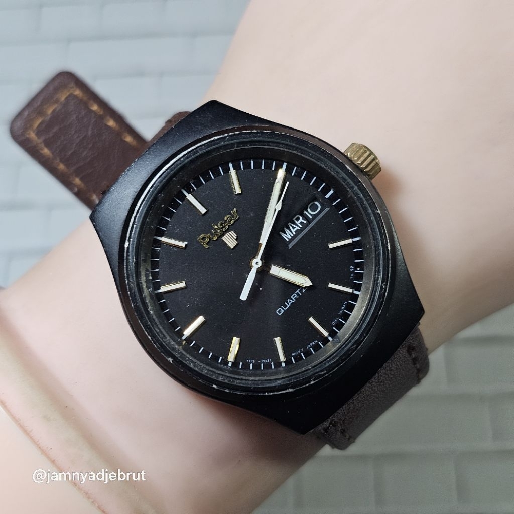 Jam Pulsar Y113-7039 by Seiko Black Vintage Bekas