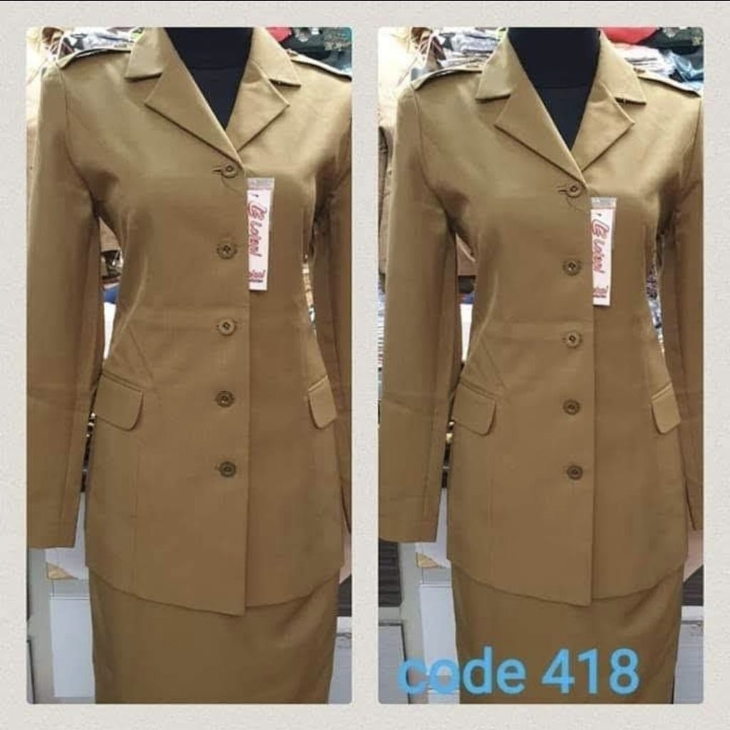 seragam Kerja Khaki Muda By Lolani / Seragam Pemda Khaki Sedang / Baju Khaki Muda Wanita