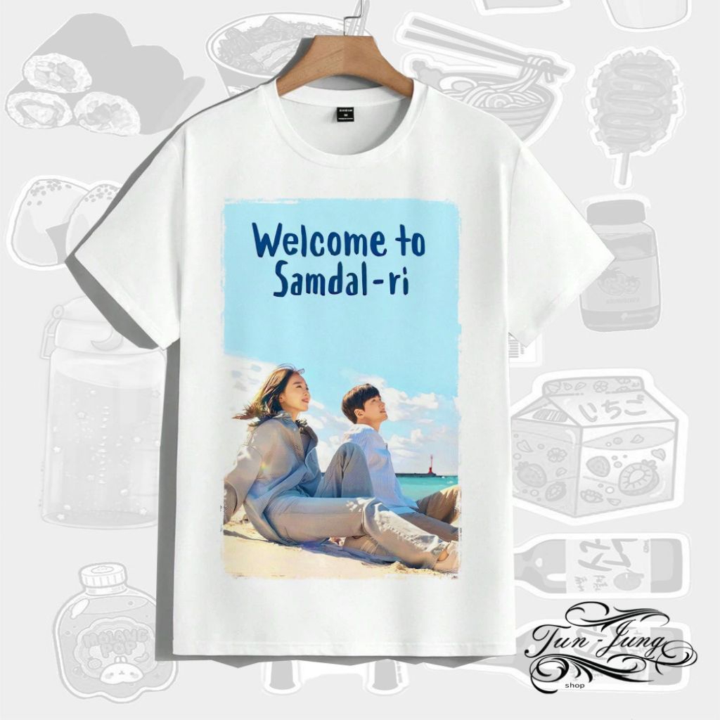 Kaos Wanita Unisex sablon Jumbo tema drakor Welcome to Samdal-ri