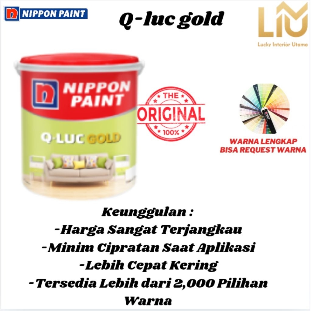 [WARNA TINTING] Q-LUC GOLD CAT TEMBOK Q LUC GOLD 4,5KG CAT TEMBOK NIPPON PAINT Q LUC GOLD CAT TEMBOK