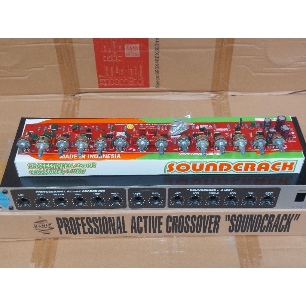 Kit Dan Box Aktif Crossover 4 Way Soundcrack High Mid Low Sub