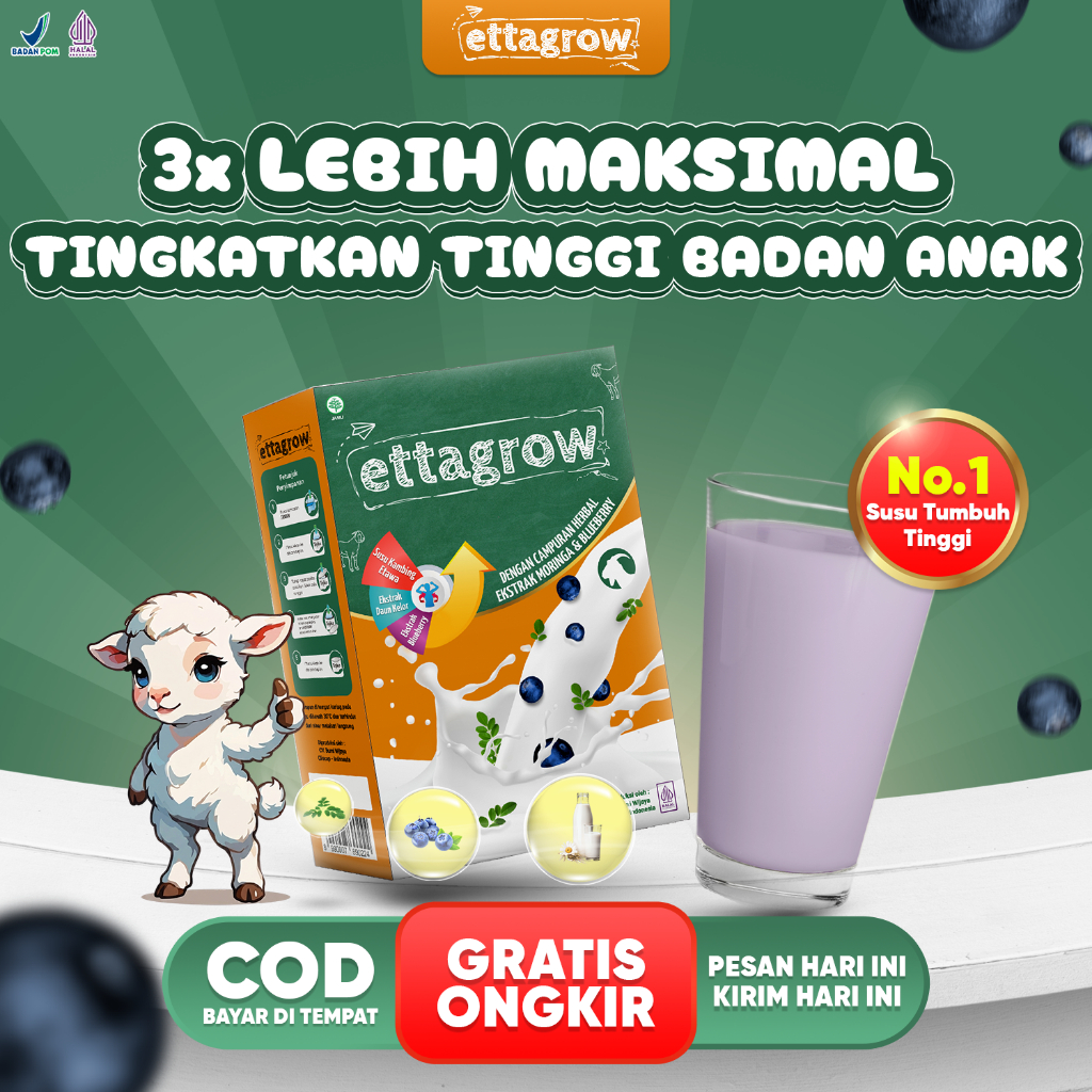 Ettagrow Susu Anak 3-12 Tahun Tingkatkan Tinggi Badan & Penambah Nafsu Makan | Halal Original