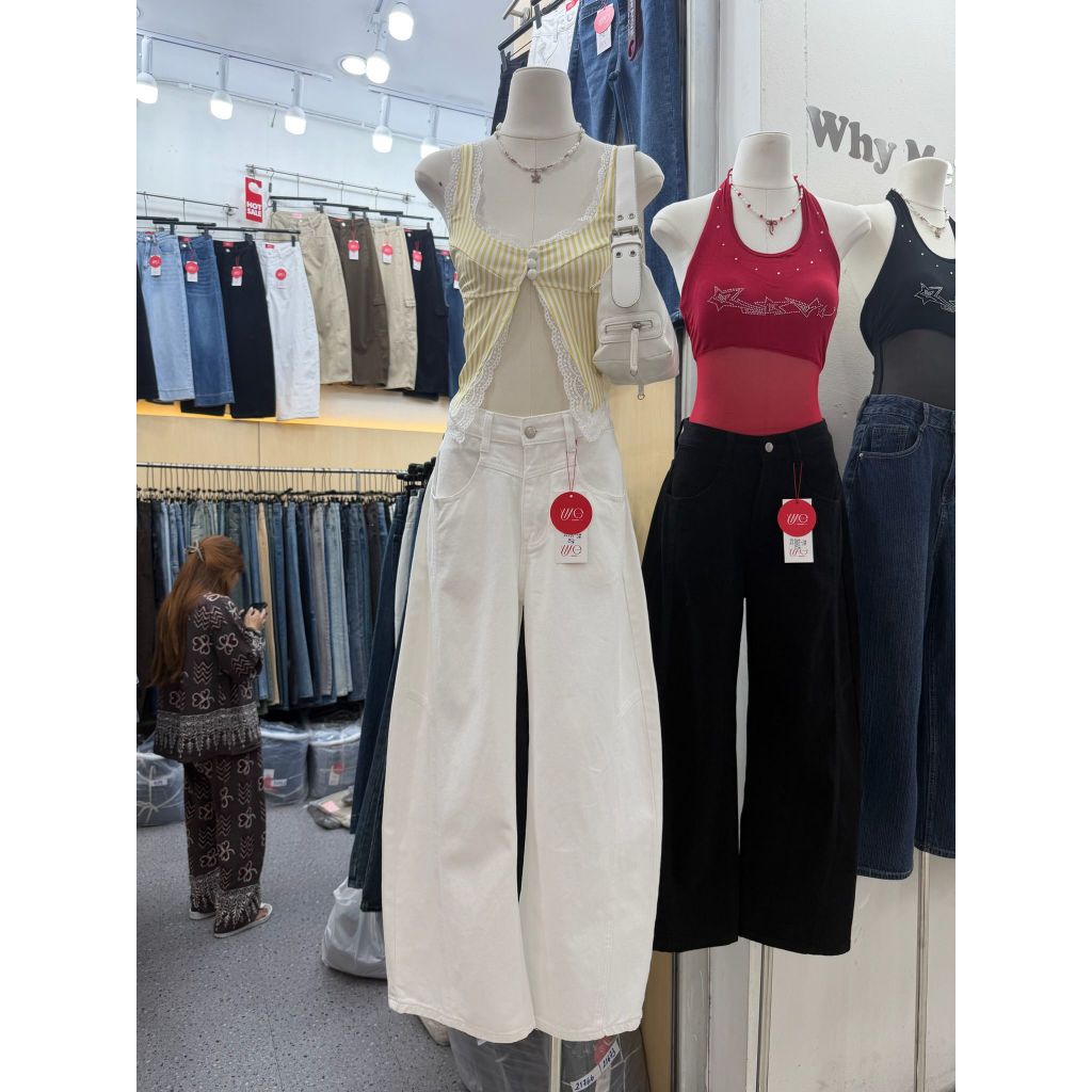 READYSTOCK YME 21767 PREMIUM JEANS CELANA PANJANG BARREL JEANS BKK