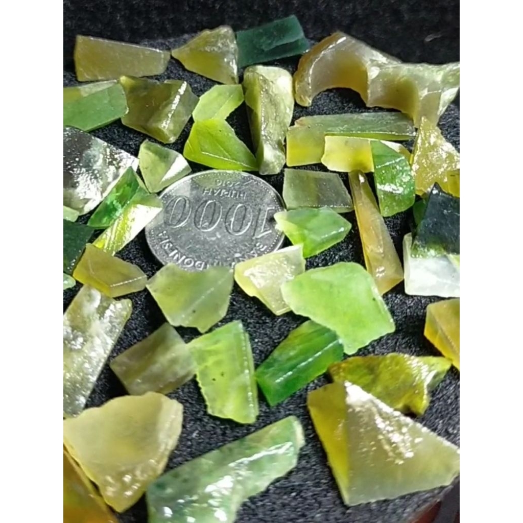 X24 - 50 Pcs - Batu Idocrase ACEH Potekan - Serpentine Lumut Ice Jade Solar Lumut Murah