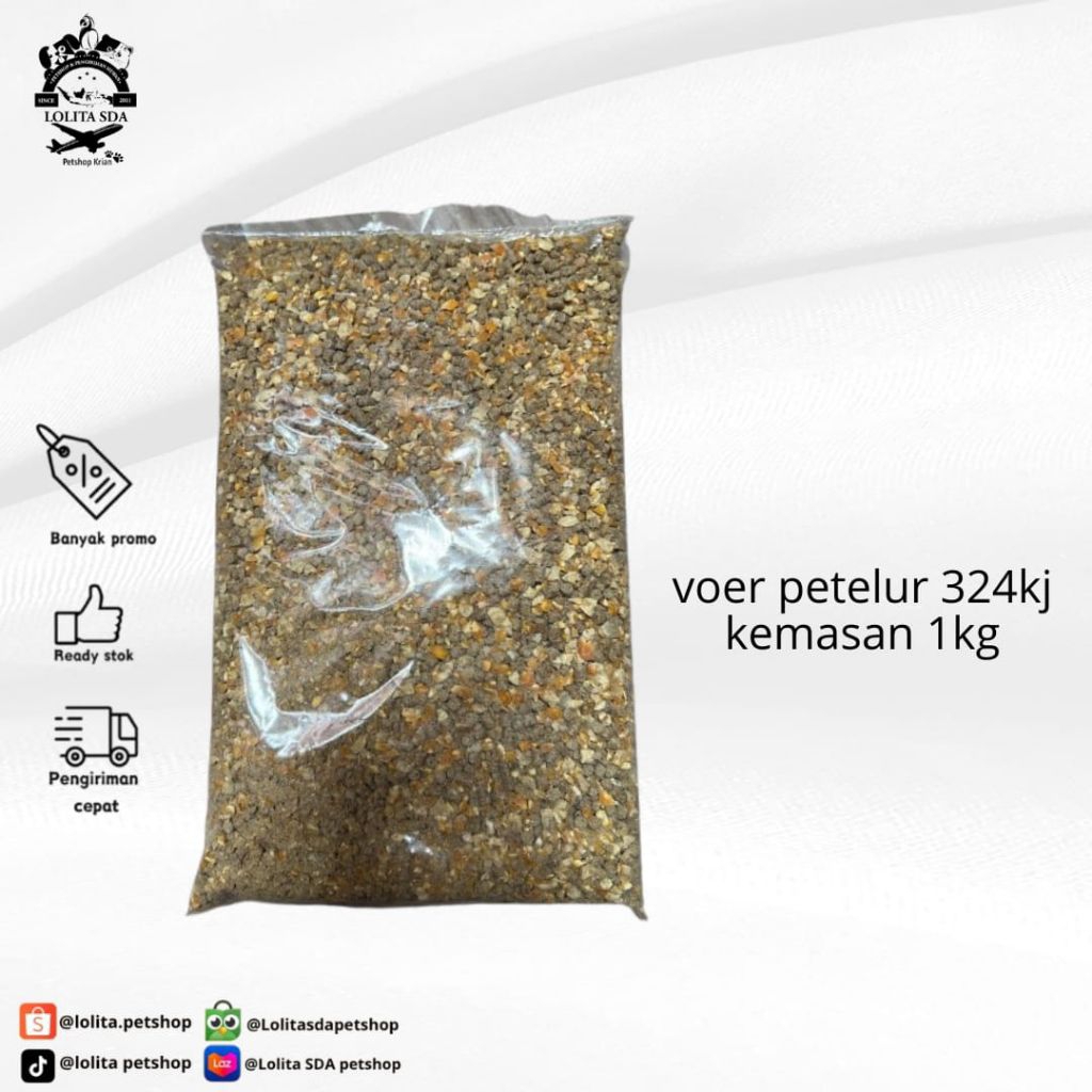 pakan ayam Voer ayam petelur 324kj repack 1kg