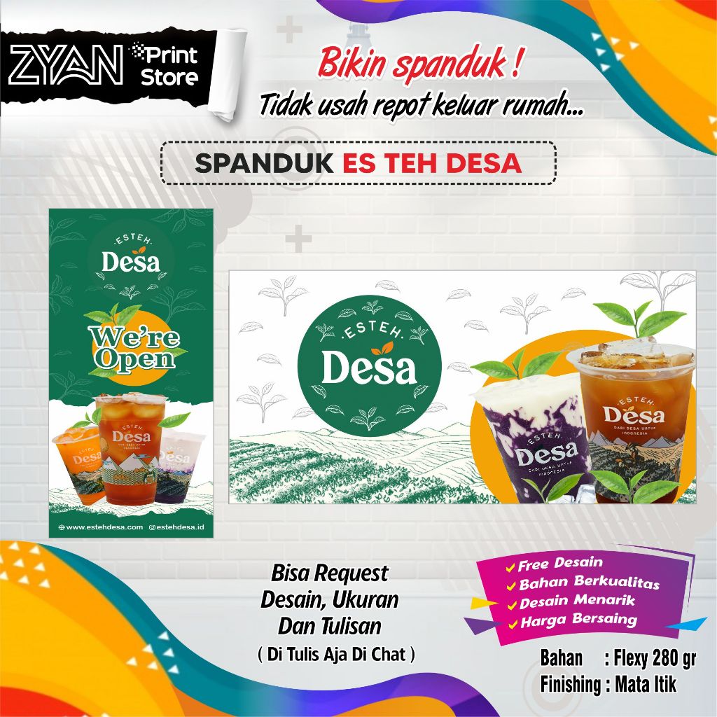 SPANDUK BANNER ES TEH DESA