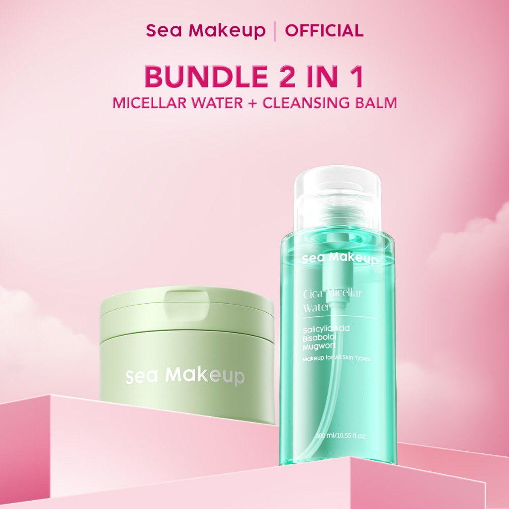 Sea Makeup Complete Remover Bundle 2in1 – Acne Clear Micellar Water + Acne Butter Cleansing Balm, Mi