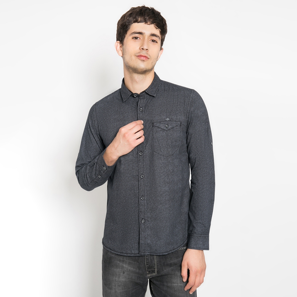 LGS - Kemeja Casual - Lengan Panjang - Abu - Slim Fit - JSH.392.S971F.729.CLS