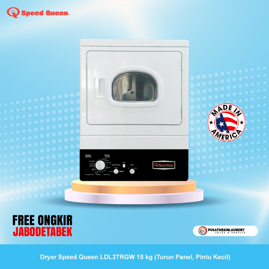 Dryer Speedqueen 15 Kg Tipe Gas Model Turun Panel, Mesin Pengering Speedqueen 15 Kg Panel Bawah