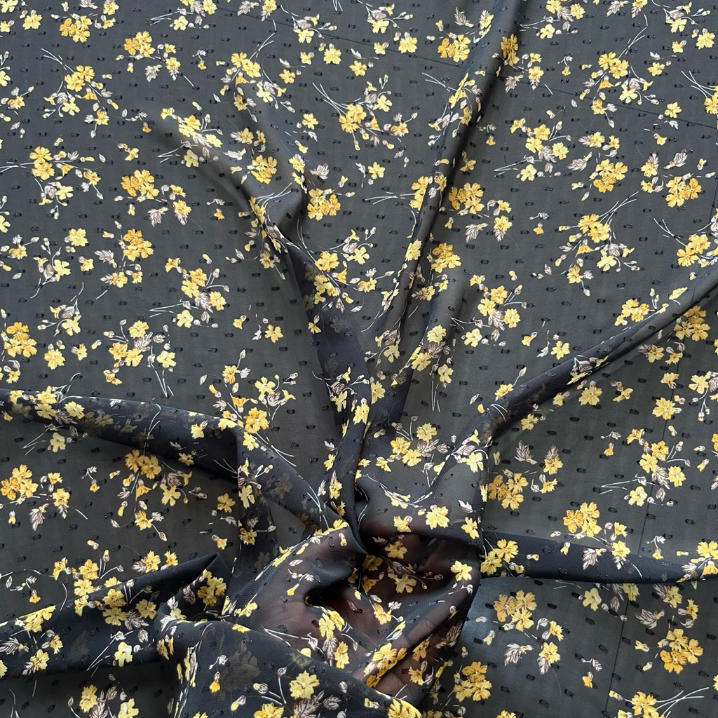 kain sifon rubia motif bunga premium - bahan kebaya dan outer halus lembut