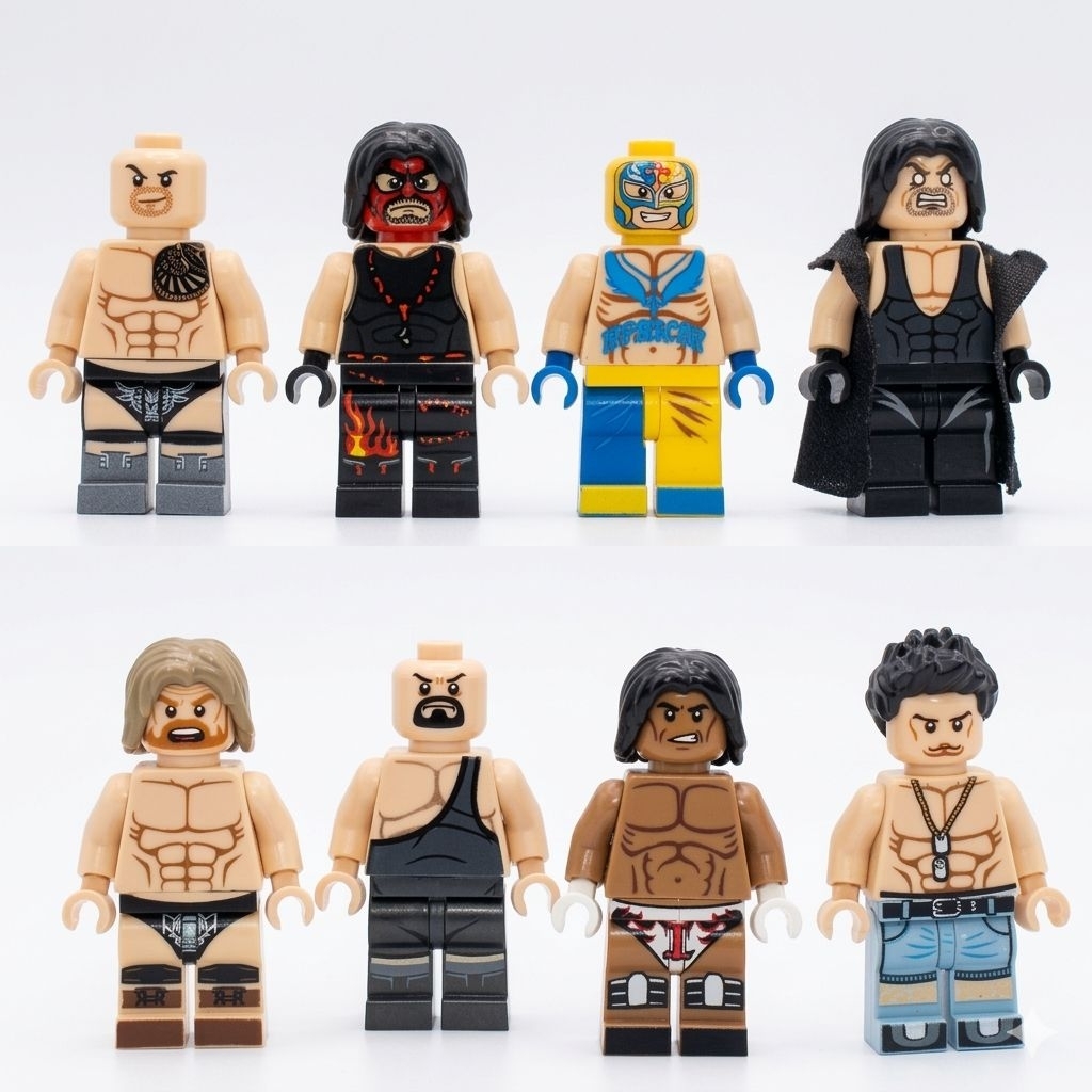 Mainan figura mini wwe 1 set no brand second