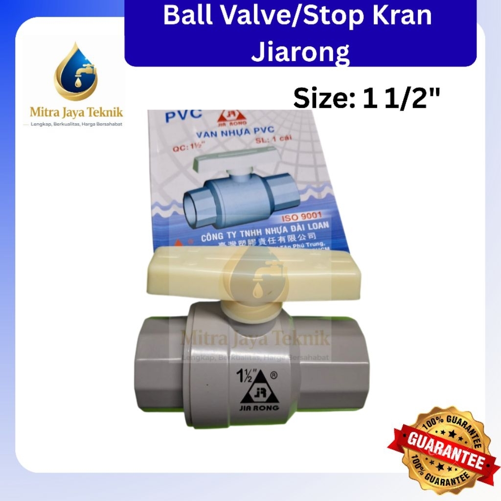 Stop Kran / Ball Valve PVC 11/2" JIA RONG