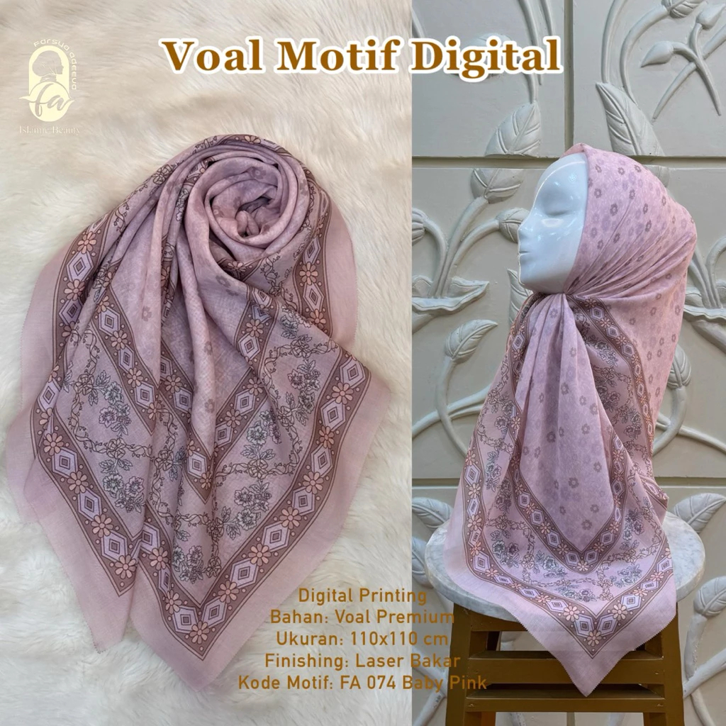 Ghina Hijab-Voal Motif Premium Part 6 | Jilbab Segiempat Motif