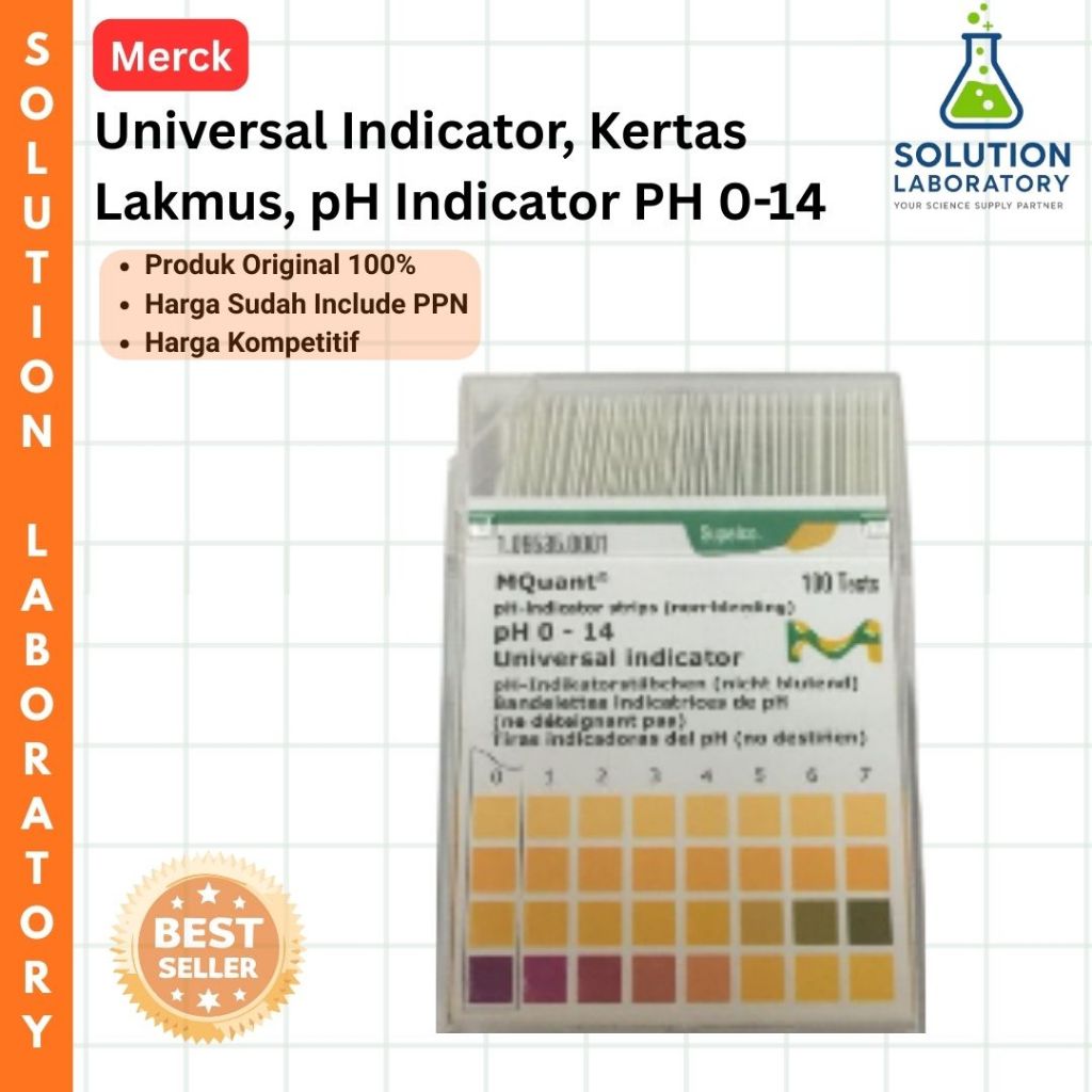 Universal Indicator, Kertas Lakmus, pH Indicator PH 0-14