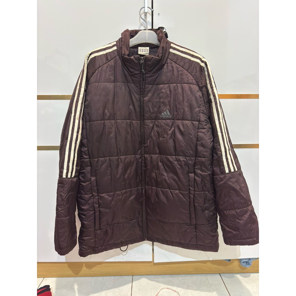 Jaket puffer bulang Adidas threestripes
